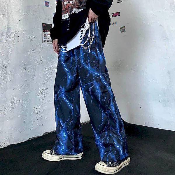 

women's pants & capris 2021 spring autumn goth black women wide leg retro streetwear high waist oversized trousers womans straight coup, Black;white