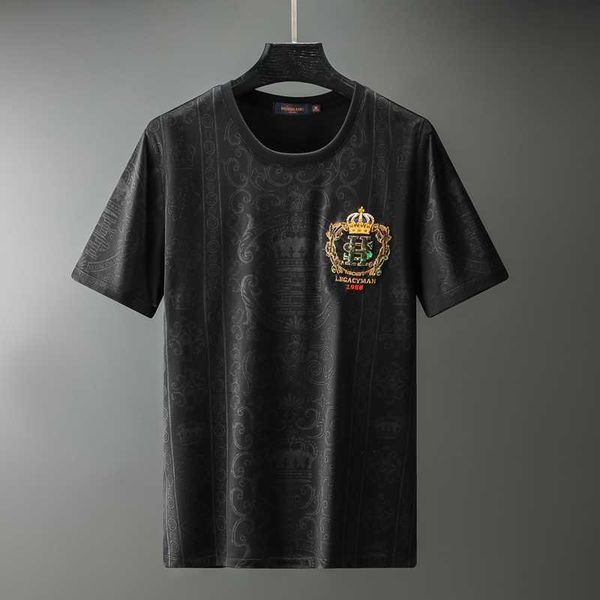 Luxus Stickerei T-shirt Männer Crown Sommer Oansatz Tops Tees Atmungsaktive Bequeme Casual T Shirt Streetwear Männer Kleidung 210527