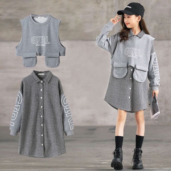 

and 2021 spring fashion leisure girl's plaid suit skirt, White
