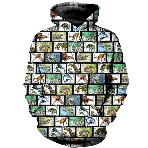 

men's hoodies & sweatshirts 3d print dinosaurs stamps art clothes streetwear men women pullover funny hoodie/sweatshirt/zipper y, Black