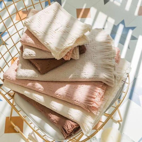 

towel tassel set (2pcs) breathe y 100% cotton nordic beach 70*140cm turkey craft gift soft summer