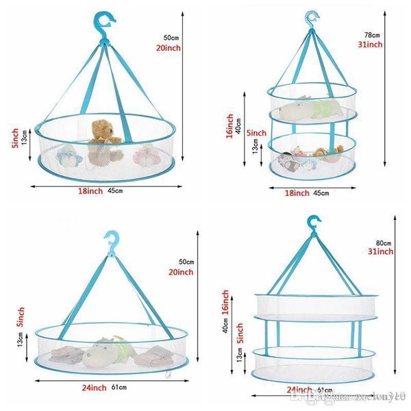 Roupas secas Lavanderia Boneca Boneca Brinquedo Armazenamento Cabide Única Lavanderia Dobrável Cesto Dobrável Malha Plástico Pendurar Lavanderia Cesto XVT0452