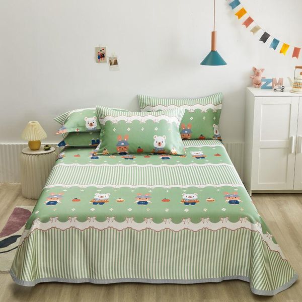 

sheets & sets ice silk mat summer home bedroom dormitory bedding 3pcs set 1bed sheet+2case machine washable king/queen size 2021 j8650