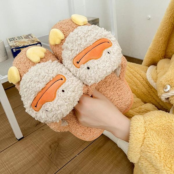 

slippers funny animal for home fur warm women's plush soft indoor slipper fluffy slides house, Black