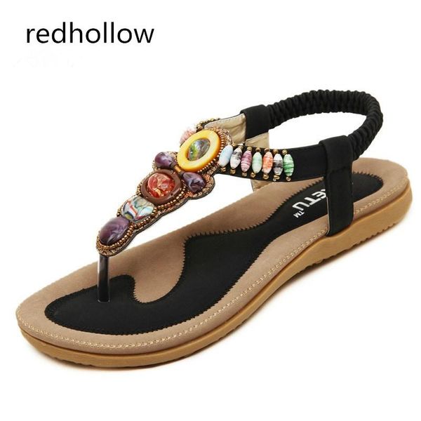

women sandals comfort summer bohemia flat women sandals string strap woman flip flops vintage shoes beach sandalias mujer, Black