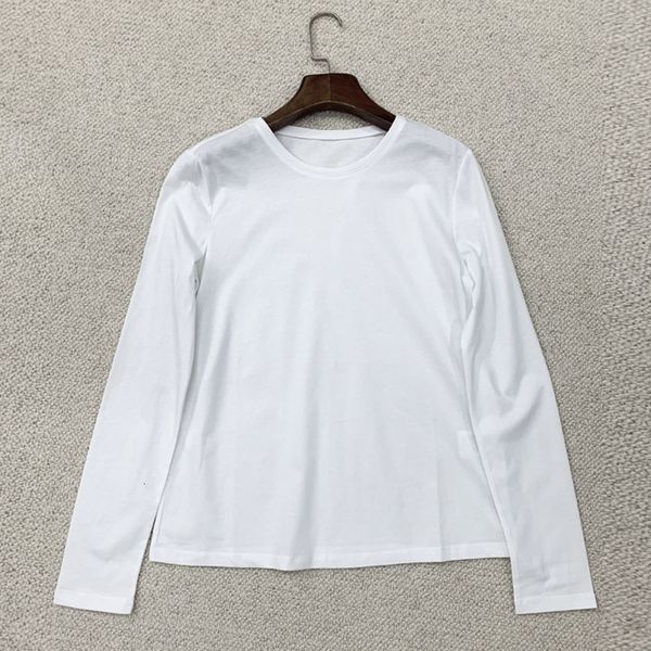 

2021 new women long sleeve tees cotton black white o-neck casual t-shirts 03aj