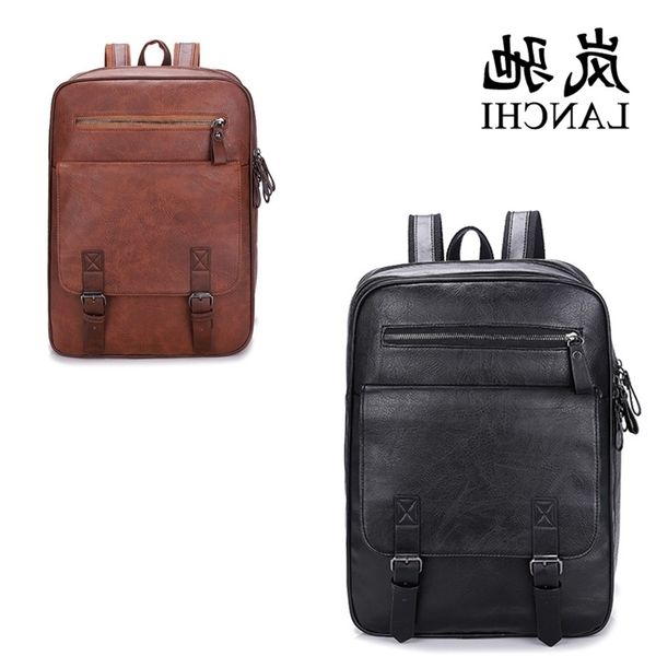 

business backpack men's new korean lapbag large capacity leisure outdoor travel pu