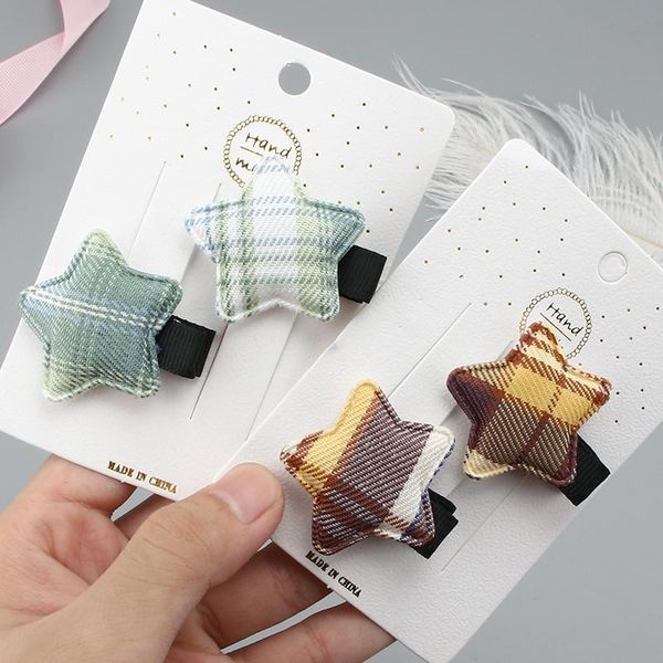 

hair accessories 2pcs little stars clip baby hairpins girls fabric side clips ornaments children do not hurt fashion headwear, Slivery;white