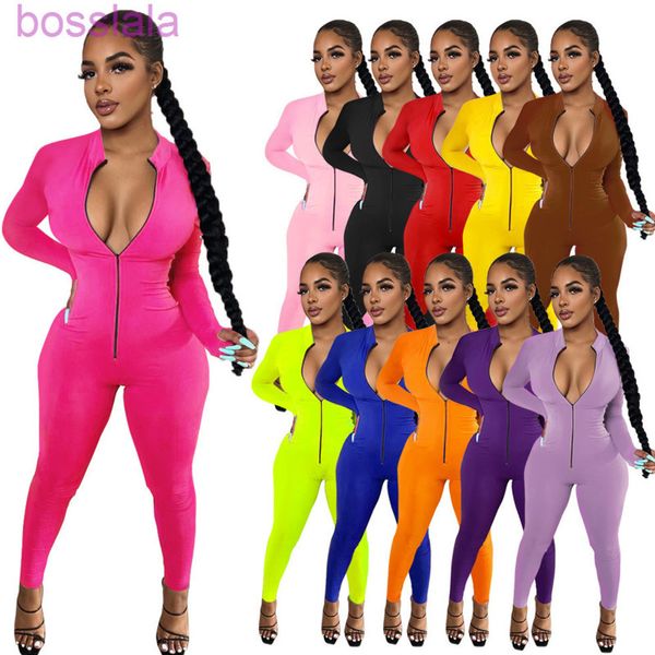 Moda casual esportes tracksuits sexy mulher manga longa jumpsuitsslim rosa moda onesies macacos