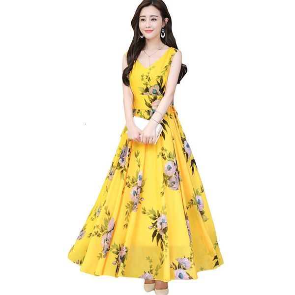 

2021 chiffon print women summer new slim thin v-neck temperament high waist fashion beach vest es lj2362 lusq, Black;gray