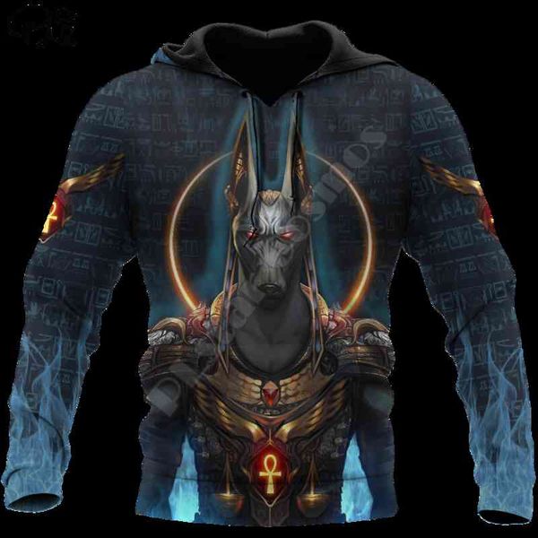 

plstar cosmos horus egyptian pharaoh anubis ancient egypt tattoo 3dprint men/women streetwear pullover casual funny hoodi a-1, Black