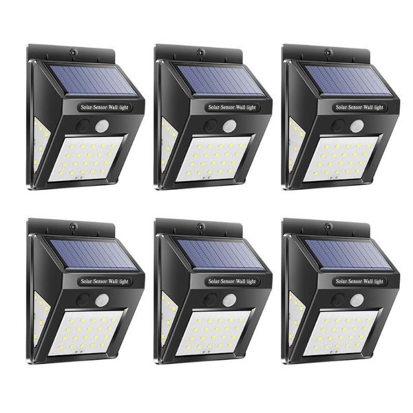 

6pcs 40led solar wall light motion sensor street lamp outdoor security lights no wiring installation simple and convenient