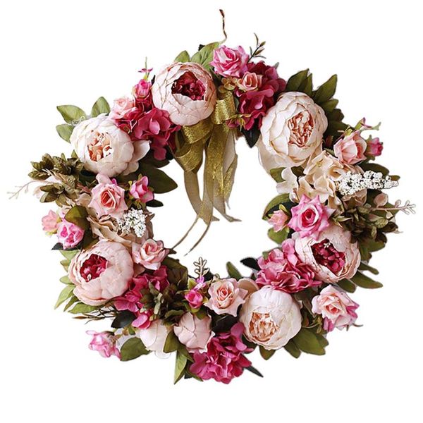 

artificial wreath rostesque door decoration garland wall hanging peony wreath about 40cm home decoration easter wedding wreaths