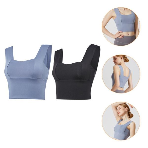 

yoga outfit 1 set 2pcs running sports fitness vests woman shakeproof underwear