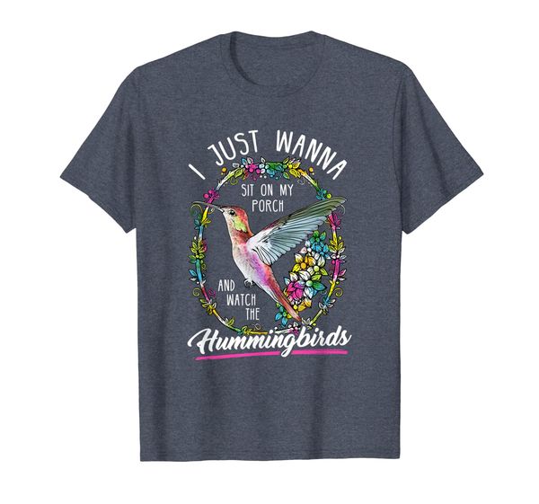 

sit on my porch and watch the hummingbirds tee shirt top, White;black
