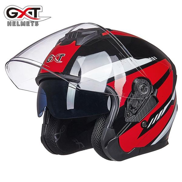 

motorcycle helmets gxt703 battery car helmet four seasons sunscreen windshield summer double lens personalized lightweight half helmetet