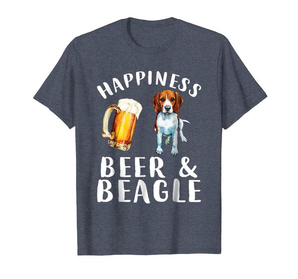 

funny happiness beer and beagle dog tshirt, White;black