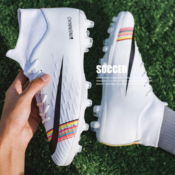 

mwy soccer shoes men football boots shoes futsal soccer cleats teenager ankle high kids indoor soccer training sneakers