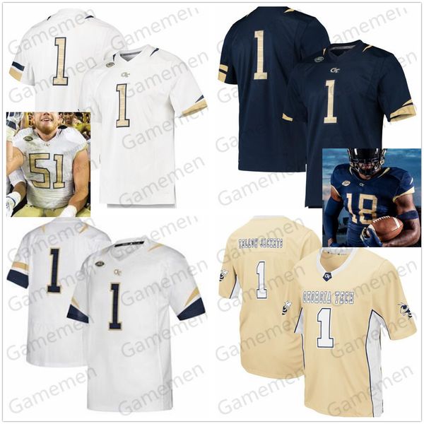 

ncaa jersey georgia tech yellow jackets custom any name number men gt football jersey 4 james graham 8 tobias oliver 15 jerry howard 30 kirv, Black