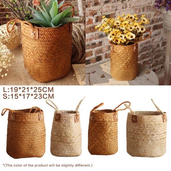 

hand-woven fruit gardening storage basket nordic simple storage box hamper organizer garden flower pot plant basket dropshipping
