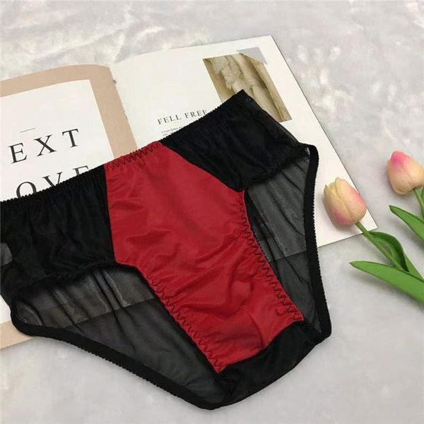 

underpants men's briefs tulle netting transparent breathable elastic soft silk gay underwear men panties, Black;white