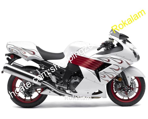 

white dark red fairing set for kawasaki zx-14r zx14r zx 14r 2006 2007 2008 2009 2010 2011 sport motorbike fairings kit (injection molding)