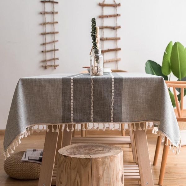 

table cloth ccotton linen fahion modern simple macrame table-cloths rectangle cover