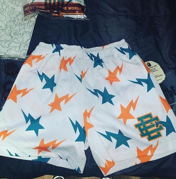 

eric emanuel ee basic short men's fitness shorts, mesh breathable beach pants, sports series basketball pants new york 22ss high qualti, White;black