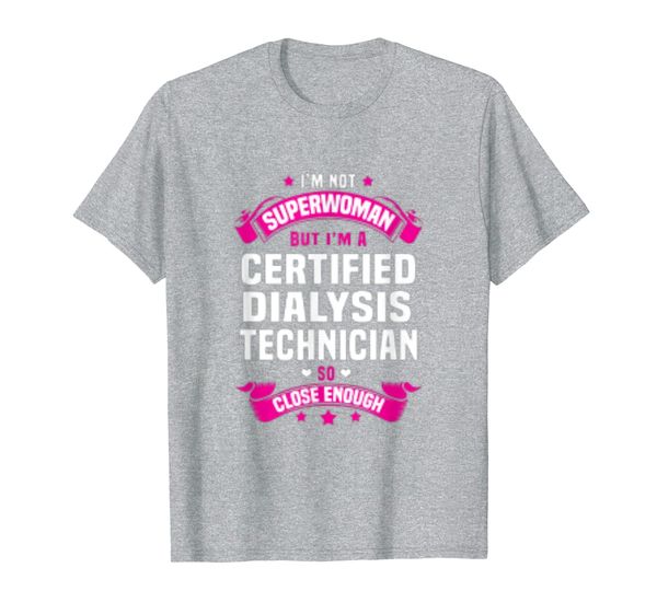 

certified dialysis technician t-shirt, White;black