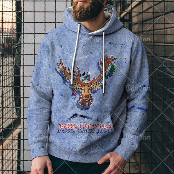 

2021 autumn horror hoodie christmas skeleton 3d printed men's street sweater, Black