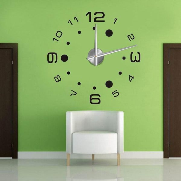 Relógios de parede 2021 Relógio de festa de casamento Relógios de festa 3d DIY Digital Fashion Sala de estar grande 47 polegadas Relógio agulha de quartzo