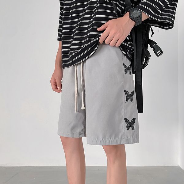 

summer oversized men 2020 knee density casual drawstring weat male breathing linens beach shorts oversize, White;black