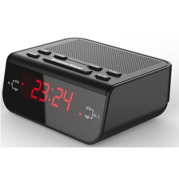 

2021 new digital led display of time home radio table double watch band storage stations am/fm 10 each sleep alarm function ntw6