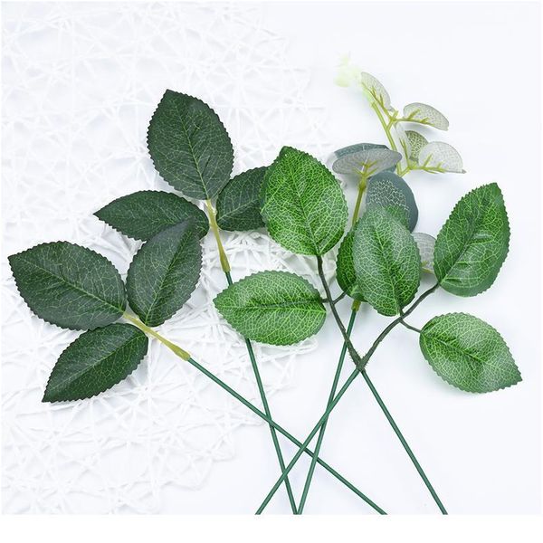 

autumn decoration home wedding diy bride brooch silk leaves rose flowers wall christmas wreath fake green leaf artificia jllaso