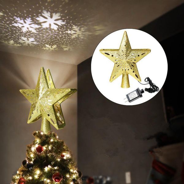 

christmas decorations led 3d twinkling star shape projector light tree pendant party decor silver color