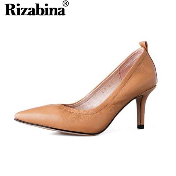 

dress shoes rizabina women fashion pumps good quality stylish thin high heels pointed head solid color footwear size 34-39, Black