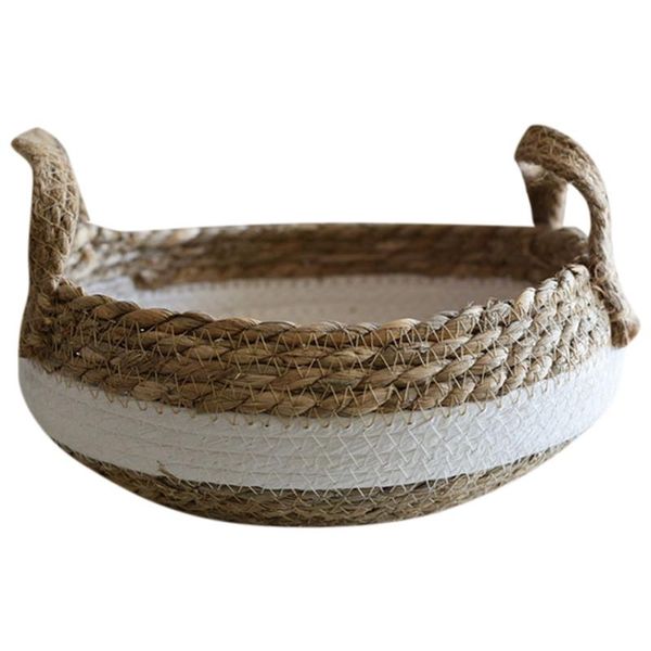 

storage baskets foldable natural seaweed weaving flower pot seagrass wicker basket plant home decor garden