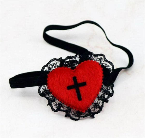 

gothic girls red heart black cross eyepatch cosplay eye patch girls