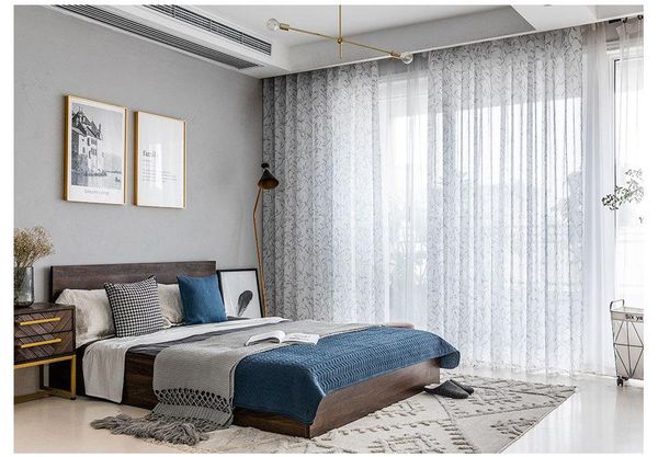 

modern embroidered tulle curtains for living room bedroom kitchen white leaves tulle for windows voile drapes home decoration