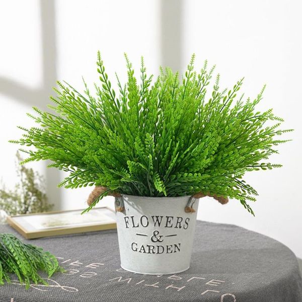 

decorative flowers & wreaths home decoration wall interior wheatgrass simulation plant ferns artificial plastic water