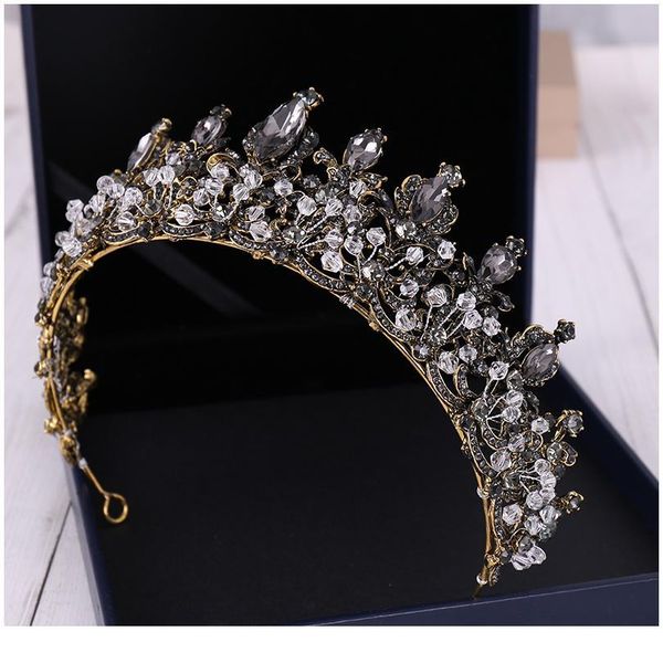 

new wedding crown hair accessories large gold crown baroque rhinestone crystal crown bridal hair accessories tia qylyut