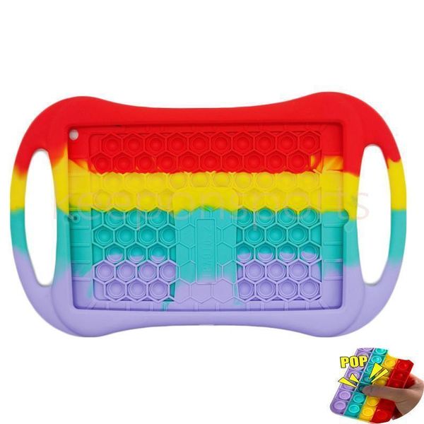 

stock pad cases rainbow reliever stress fidget toy push bubble soft silicone case