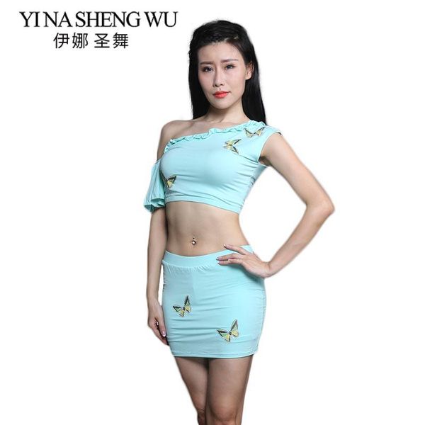 

belly dance costumes new spring and summer practice clothes modal dance practice performance clothing 2pcs set (skirt, Black;red