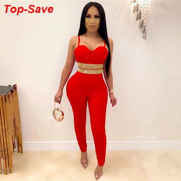 

two piece dress spaghetti strap women suit 2021 summer cami and high waist pants pieces set crystal diamond bandage ladies casual outfit, White