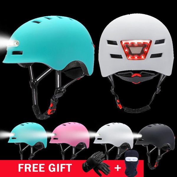 

motorcycle helmets night illuminated warning light helmet cycling electric scooter balance car rechargeable safety signal