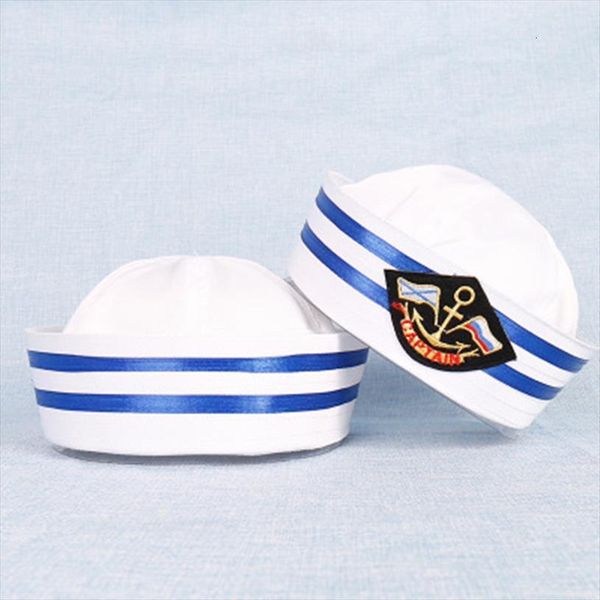 

vintage white captain sailor hats army cap ship boat military hat navy marine caps with anchor sea for women men, Blue;gray