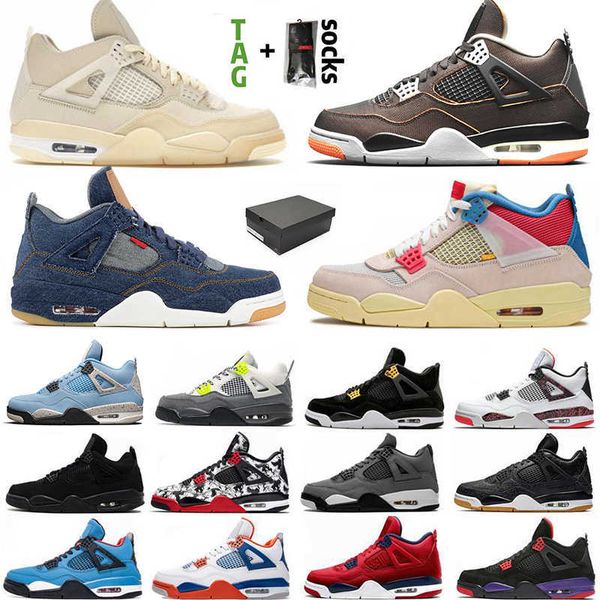 

2021 with box jumpman 4 starfish 4s mens womens basketball shoes sail iv union cactus jack what the denim sports sneakers trainersu6vlttfh