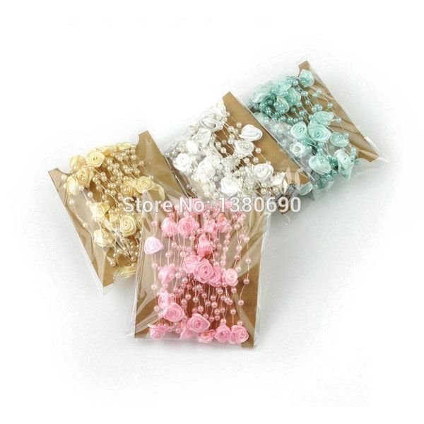 

party supplies 5m/bag fishing line pearls diy cloth art rose flower wedding party decorative crafts multicolor artificial flower