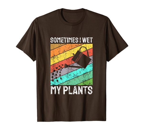 

sometimes i wet my plants t shirt for gardeners, White;black