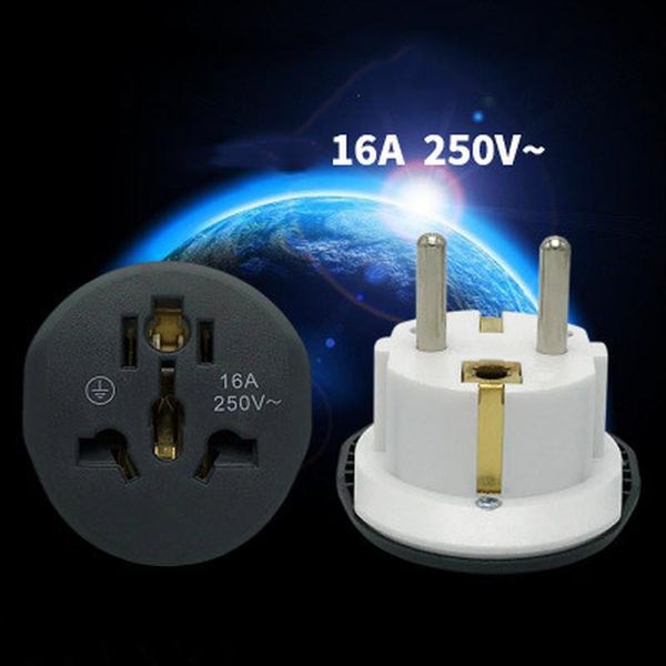 

smart power plugs universal eu kr plug adapter ac 250v 16a converter 2 round pin socket suitable for us ua uk to traveling 1pcs